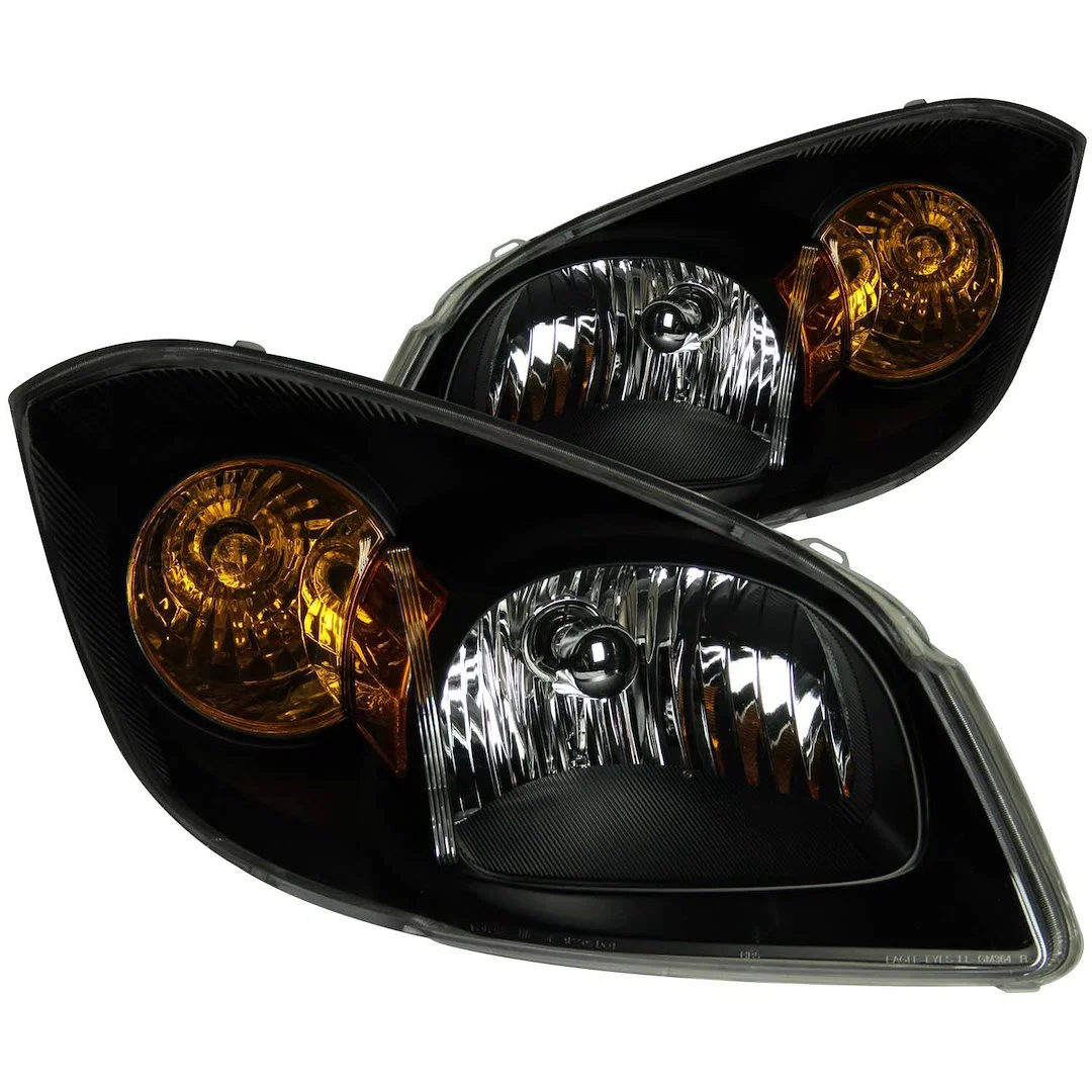121154 – ANZO Headlight Assembly, Halogen Bulb Standard Beam Clear Lens Black Housing Set Of 2